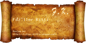 Füller Kitti névjegykártya